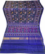 Blue Handloom Semi Patan Patola Pure Silk Saree - Luxurion World