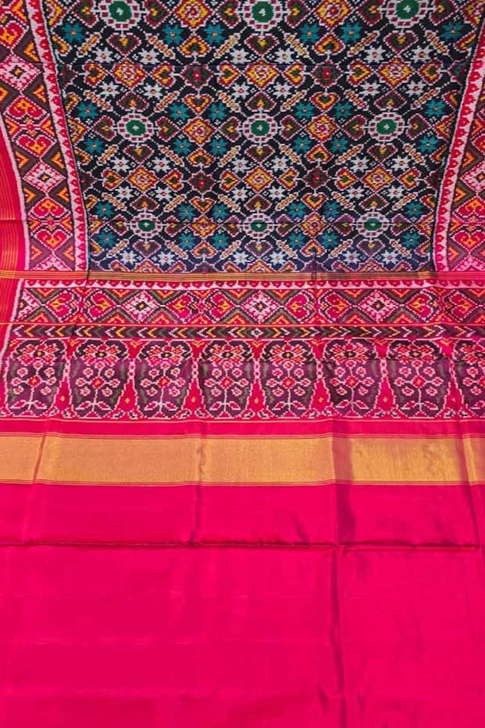 Multicolor Handloom Semi Patan Patola Pure Silk Saree - Luxurion World