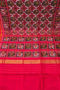 Pink Handloom Semi Patan Patola Pure Silk Saree - Luxurion World