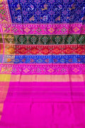 Blue Handloom Single Ikat Rajkot Patola Pure Silk Saree - Luxurion World