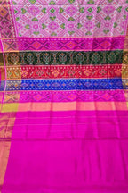 Pink Handloom Single Ikat Rajkot Patola Pure Silk Saree - Luxurion World