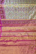 Elegant Off White Patola Handloom Pure Tissue Silk Saree - Luxurion World