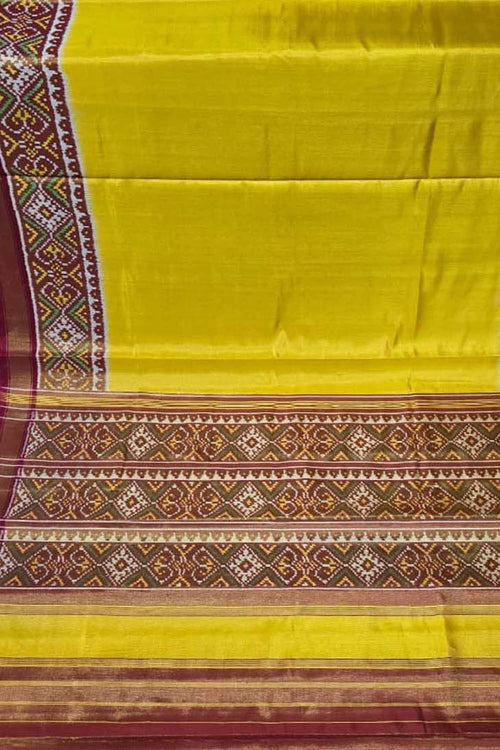 Yellow Patola Handloom Pure Tissue Silk Saree - Luxurion World