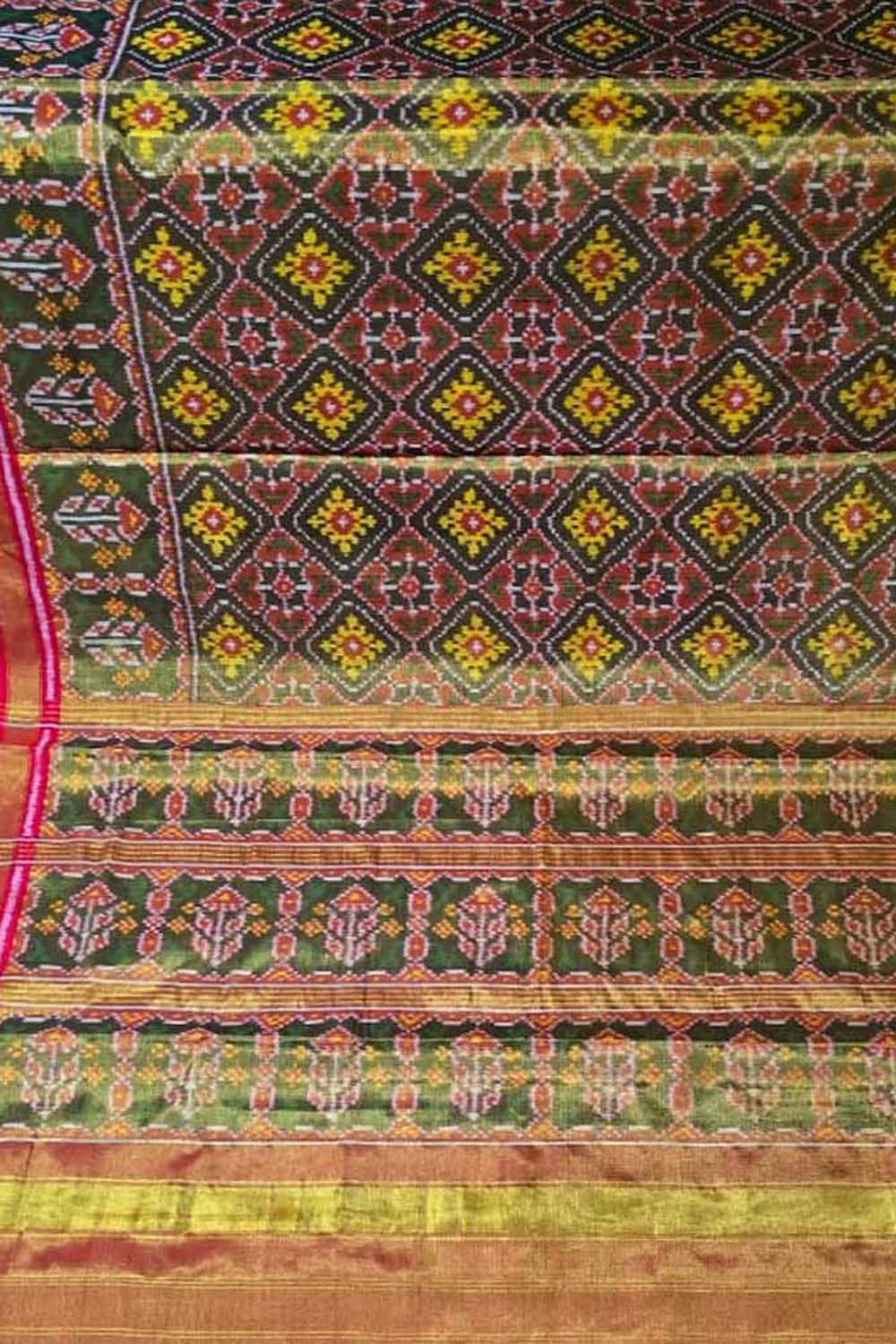 Multicolor Patola Handloom Pure Tissue Silk Saree - Luxurion World