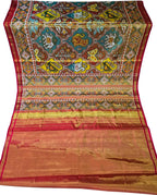Multicolor Patola Handloom Pure Tissue Silk Saree - Luxurion World