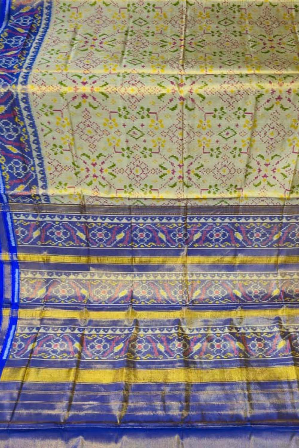 Multicolor Patola Handloom Pure Tissue Silk Saree - Luxurion World