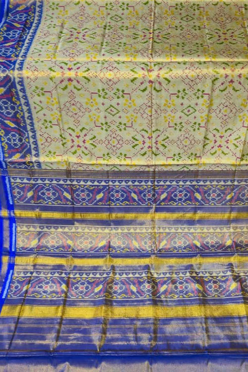 Multicolor Patola Handloom Pure Tissue Silk Saree - Luxurion World