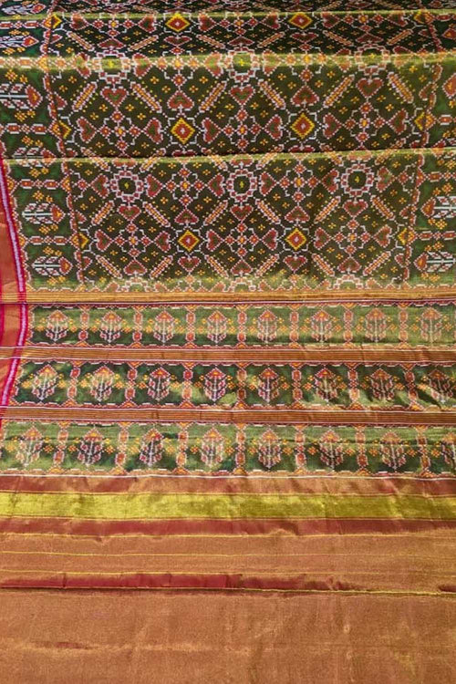Multicolor Patola Handloom Pure Tissue Silk Saree - Luxurion World