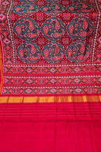 Red Handloom Patan Patola Pure Silk Saree - Luxurion World