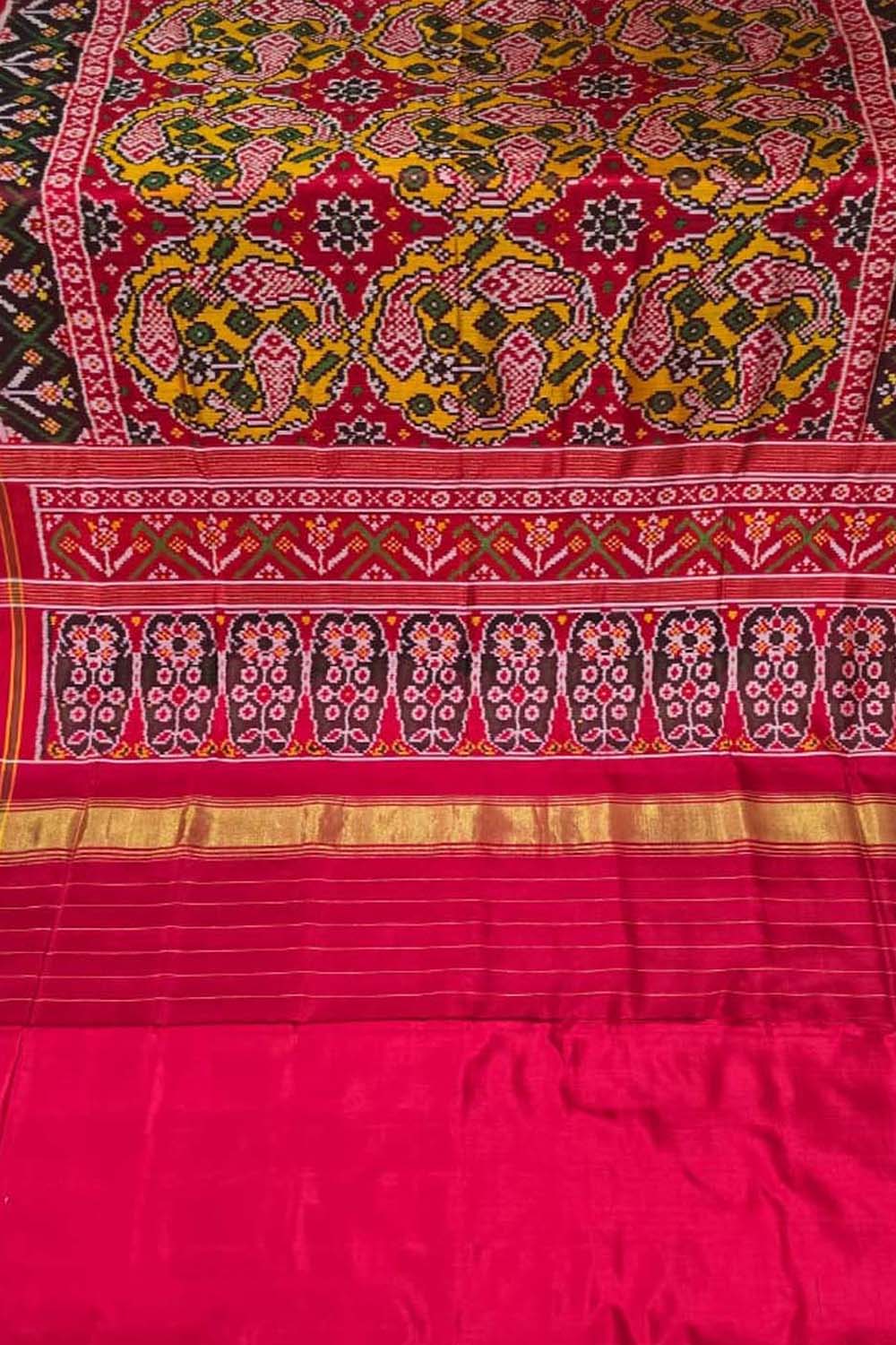 Multicolor Handloom Patan Patola Pure Silk Saree - Luxurion World