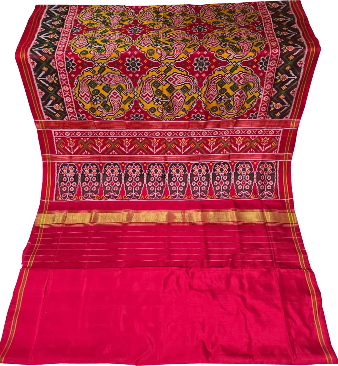 Multicolor Handloom Patan Patola Pure Silk Saree - Luxurion World