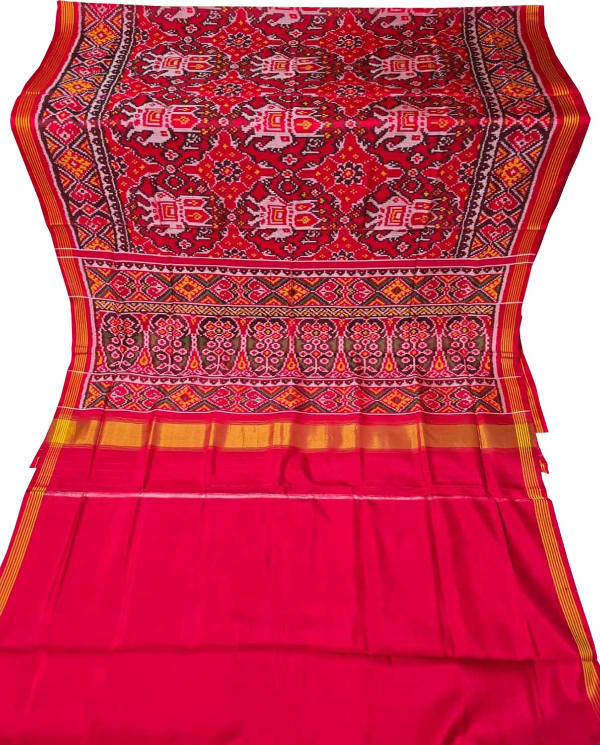 Multicolor Handloom Patan Patola Pure Silk Saree - Luxurion World