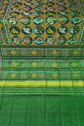 Green Handloom Patan Patola Pure Silk Saree
