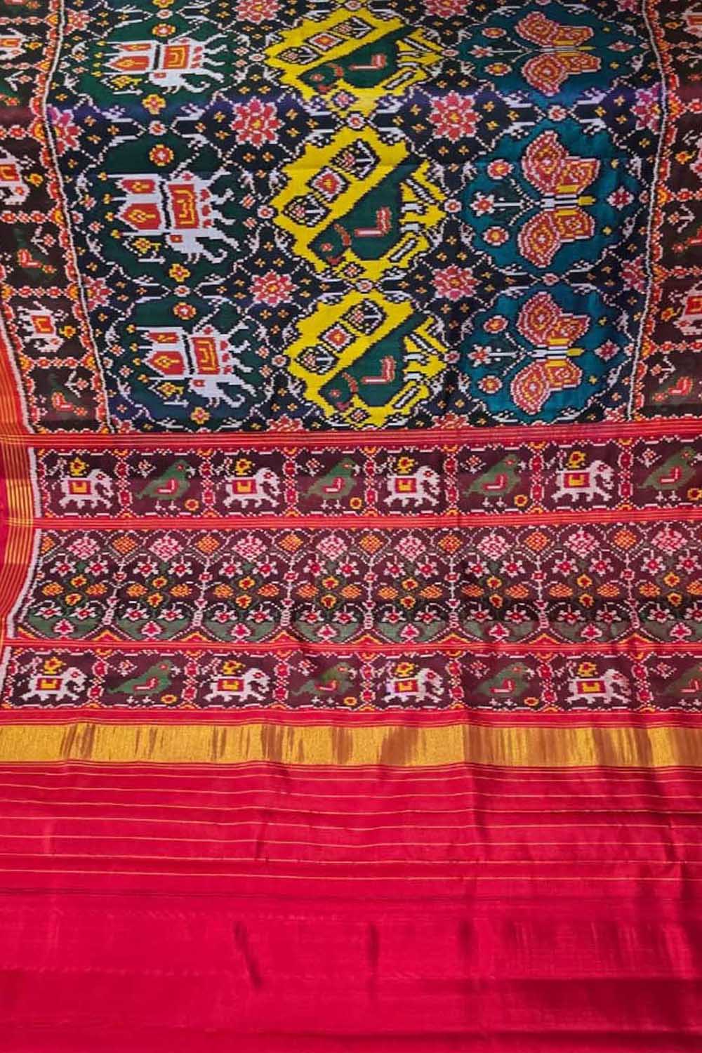 Multicolor Handloom Patan Patola Pure Silk Saree - Luxurion World