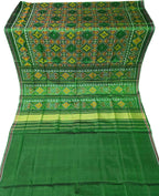 Green Handloom Patan Patola Pure Silk Saree - Luxurion World