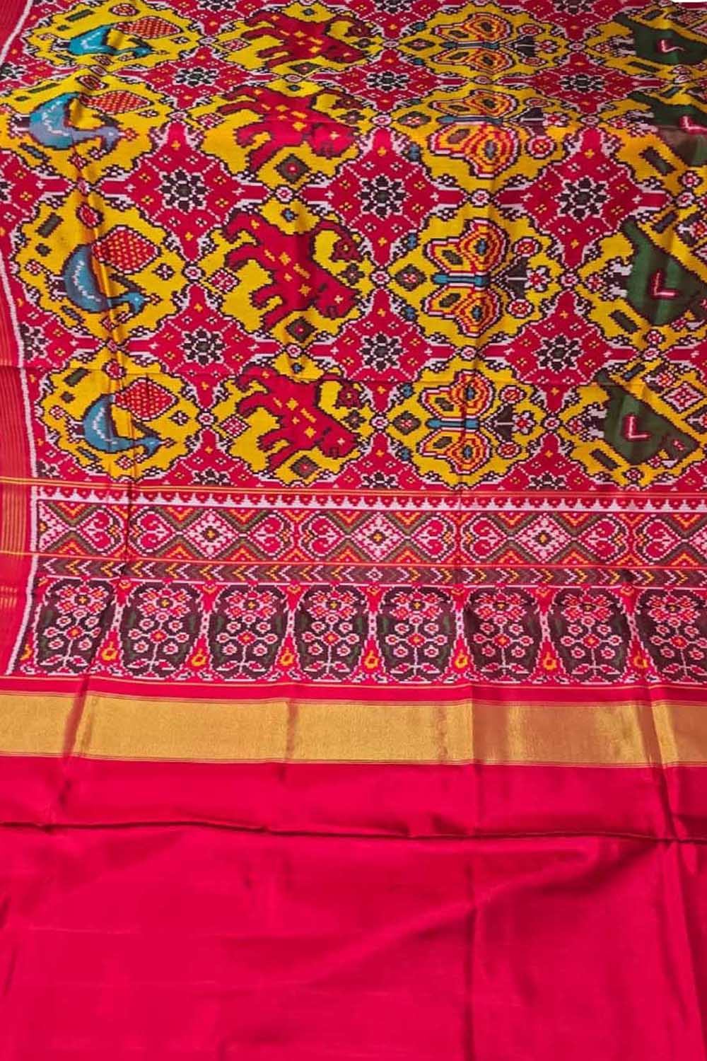 Multicolor Handloom Patan Patola Pure Silk Saree - Luxurion World