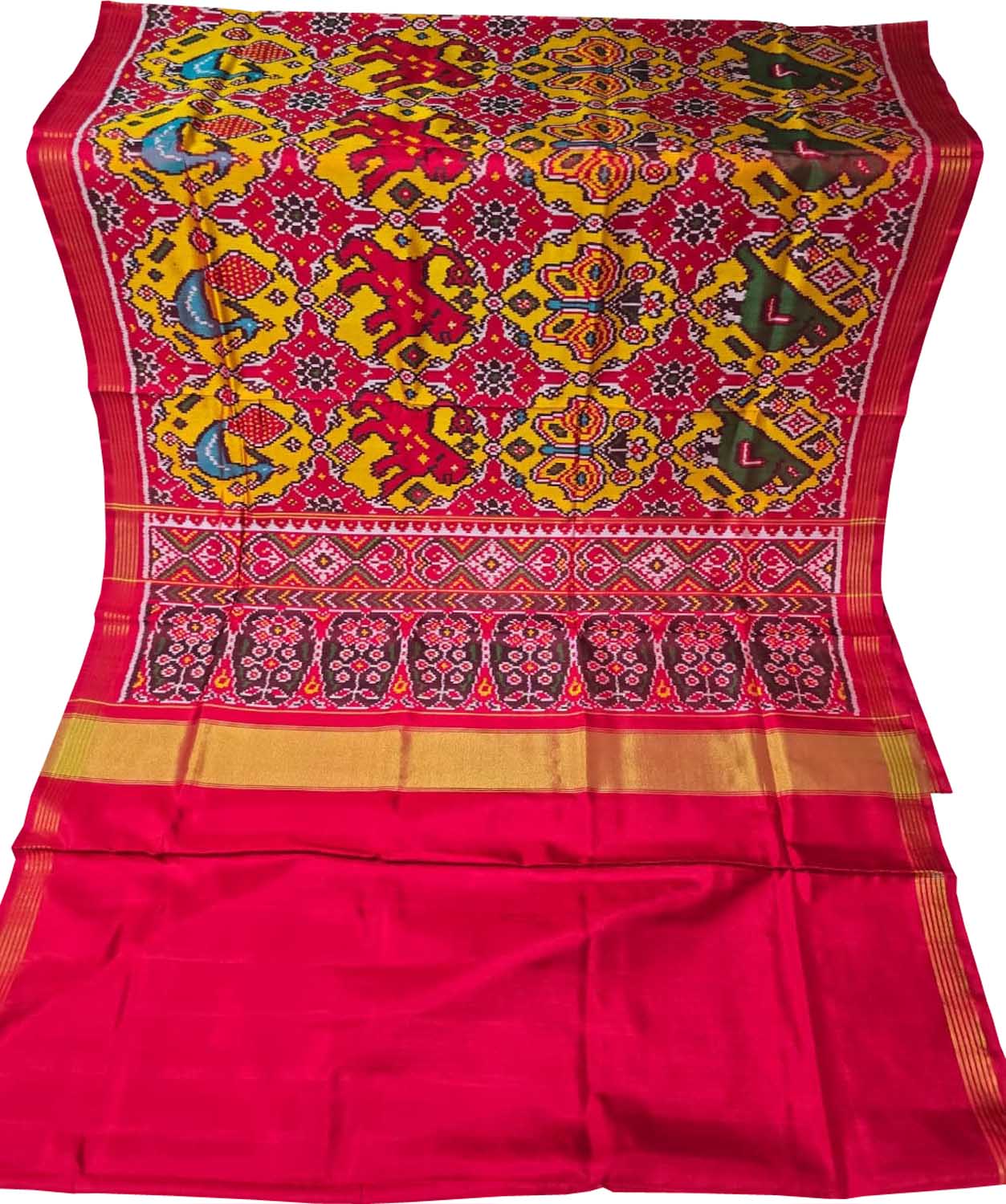 Multicolor Handloom Patan Patola Pure Silk Saree - Luxurion World