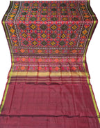 Maroon Handloom Patan Patola Pure Silk Saree - Luxurion World
