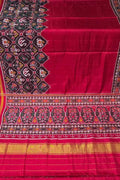 Red Single Ikat Patan Patola Handloom Pure Silk Saree