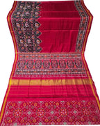 Red Single Ikat Patan Patola Handloom Pure Silk Saree