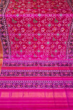 Pink Single Ikat Patan Patola Handloom Pure Silk Saree