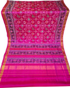 Pink Single Ikat Patan Patola Handloom Pure Silk Saree