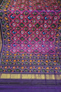Blue Single Ikat Patan Patola Handloom Pure Silk Saree