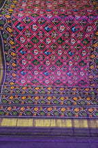 Blue Single Ikat Patan Patola Handloom Pure Silk Saree