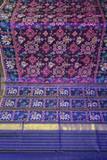 Blue Single Ikat Patan Patola Handloom Pure Silk Saree