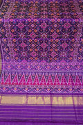 Purple Single Ikat Patan Patola Handloom Pure Silk Saree