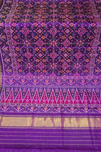 Purple Single Ikat Patan Patola Handloom Pure Silk Saree