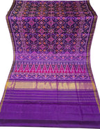 Purple Single Ikat Patan Patola Handloom Pure Silk Saree