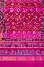 Pink Single Ikat Patan Patola Handloom Pure Silk Saree