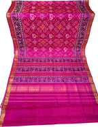 Pink Single Ikat Patan Patola Handloom Pure Silk Saree