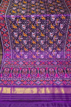 Purple Single Ikat Patan Patola Handloom Pure Silk Saree