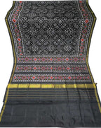 Black Single Ikat Patan Patola Handloom Pure Silk Saree