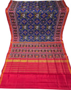 Blue Single Ikat Patan Patola Handloom Pure Silk Saree