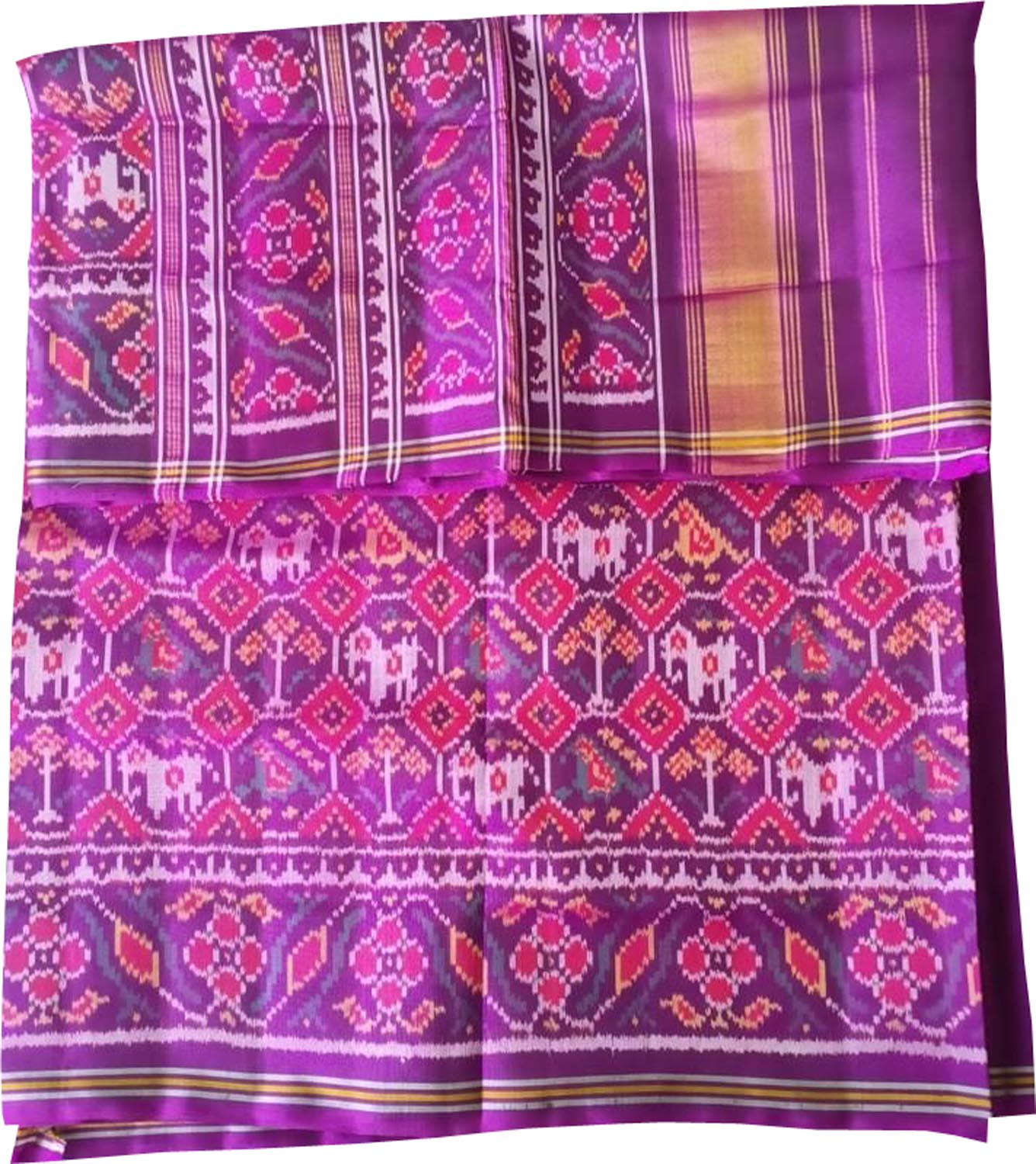 Purple Semi Patan Patola Handloom Silk Saree: Exquisite Elegance and Timeless Beauty - Luxurion World
