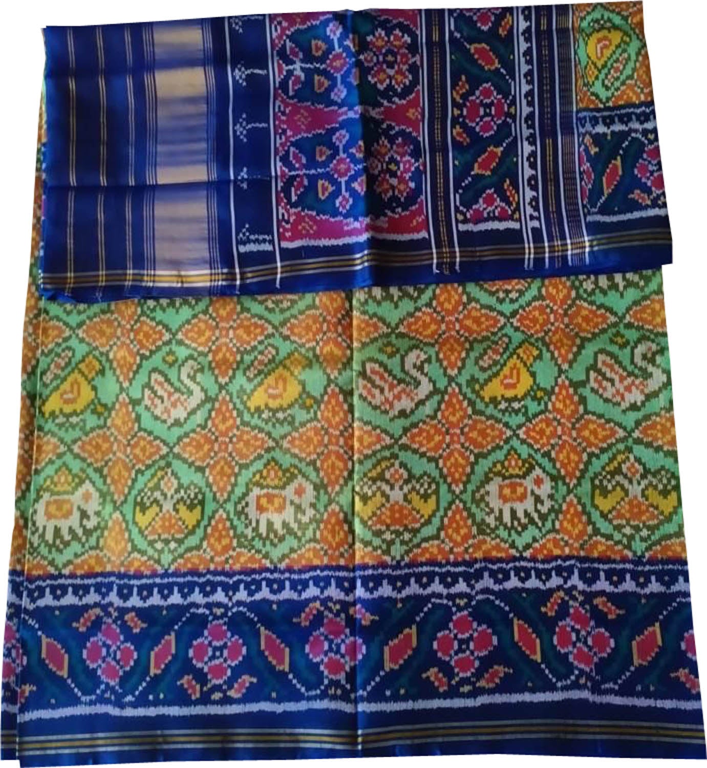 Exquisite Multicolor Semi Patan Patola Handloom Pure Silk Saree - Luxurion World