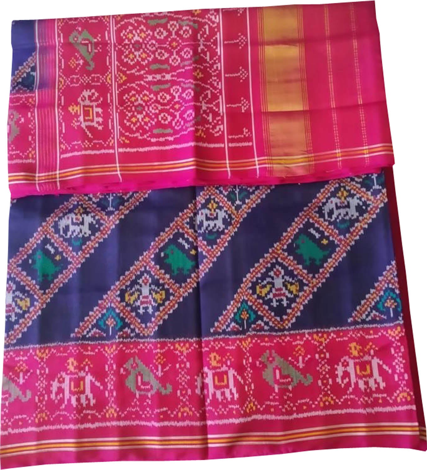 Exquisite Blue Semi Patan Patola Handloom Silk Saree: A Timeless Classic - Luxurion World