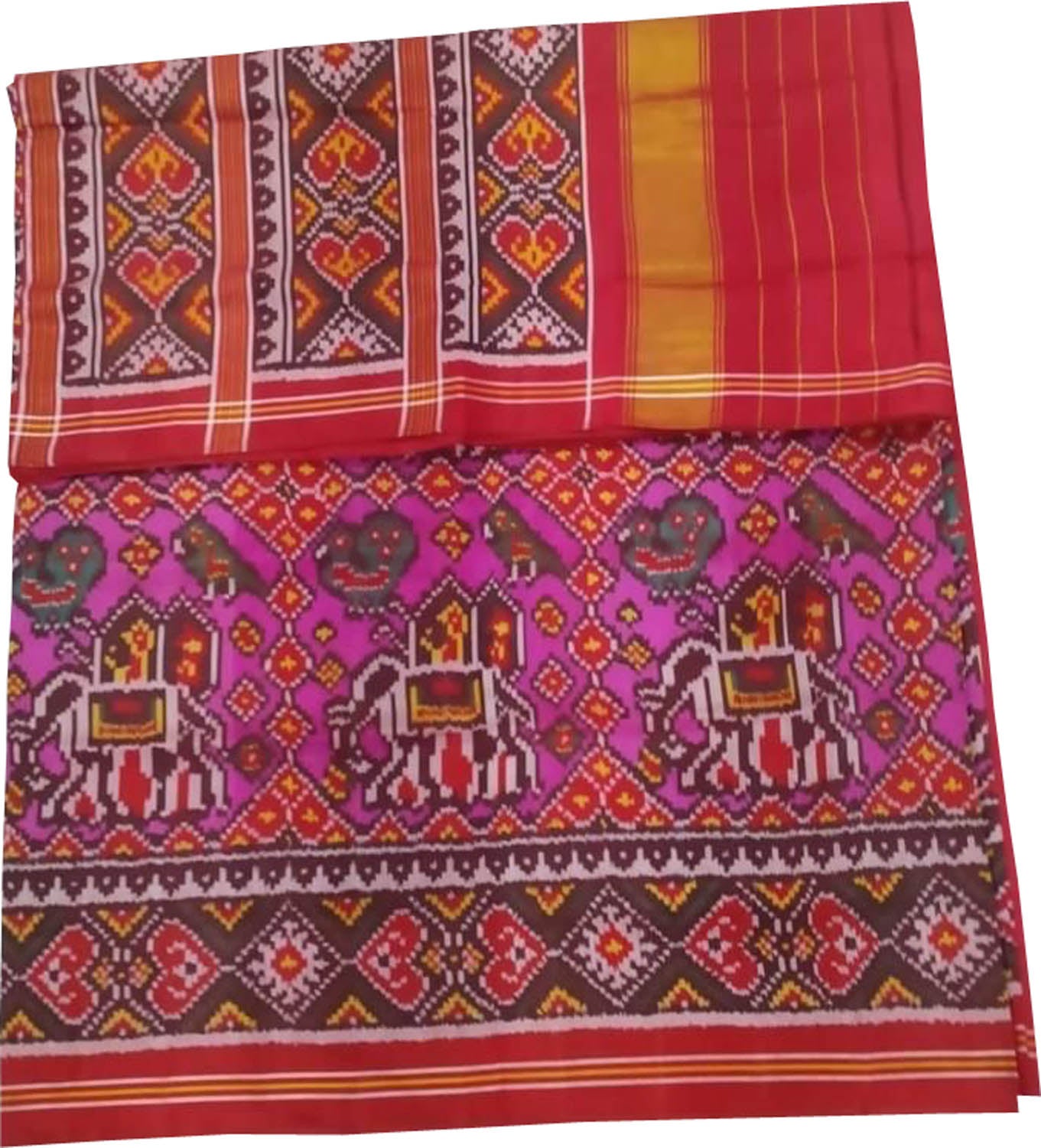 Pink Semi Patan Patola Handloom Silk Saree: Exquisite Elegance and Timeless Beauty - Luxurion World