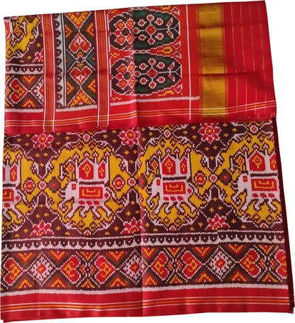 Exquisite Multicolor Semi Patan Patola Handloom Pure Silk Saree - Luxurion World