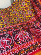 Yellow Semi Patan Patola Handloom Pure Silk Saree - Luxurion World