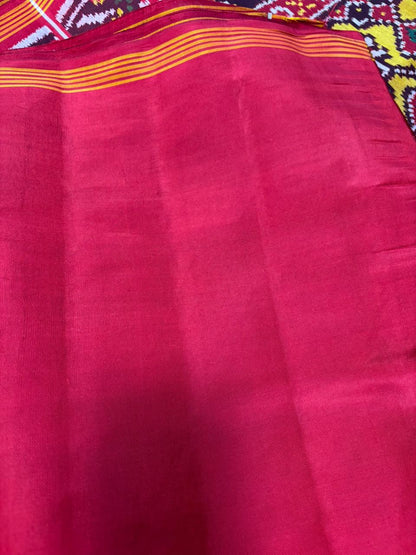 Yellow Semi Patan Patola Handloom Pure Silk Saree - Luxurion World
