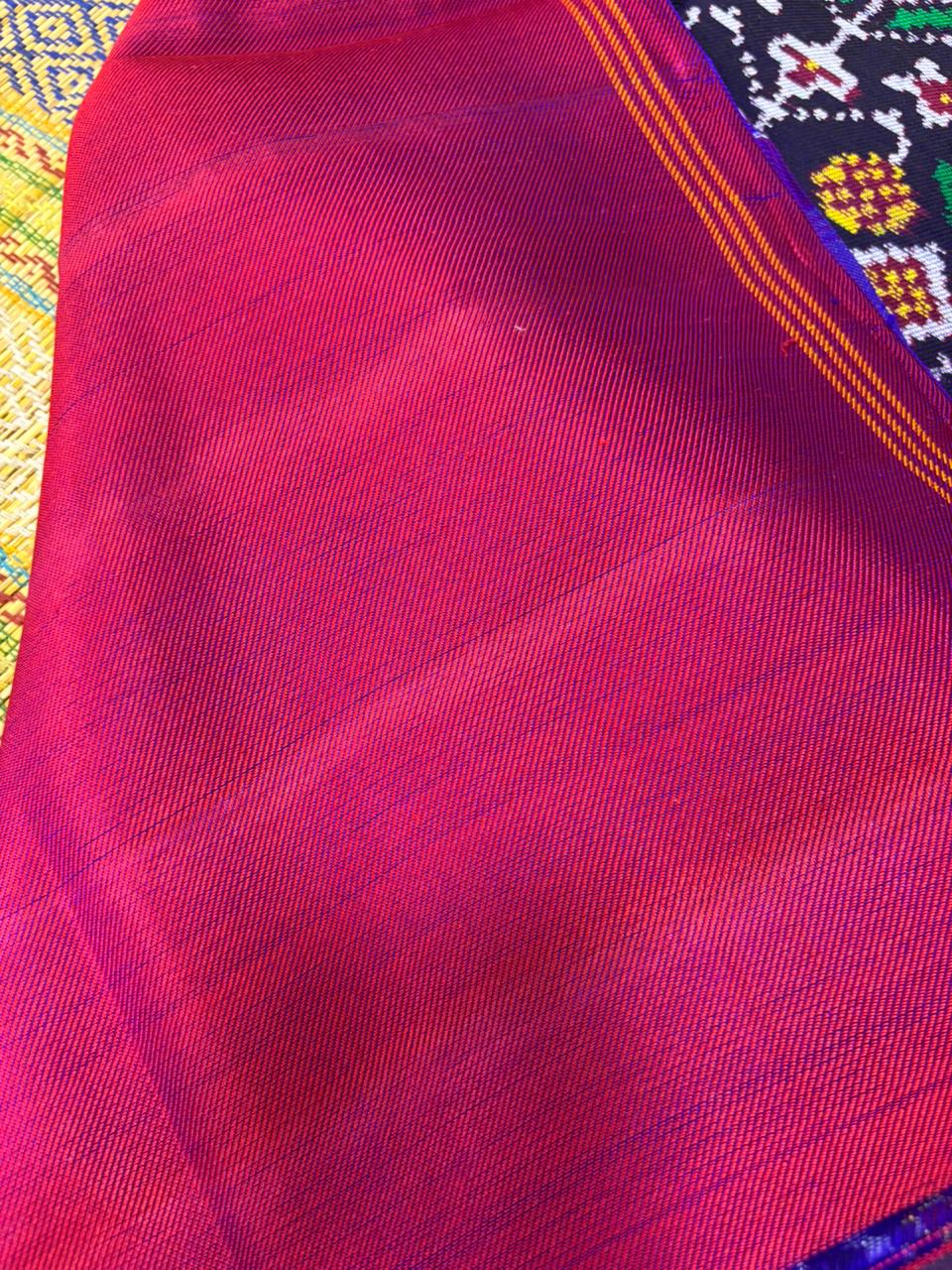 Blue Semi Patan Patola Handloom Pure Silk Saree - Luxurion World