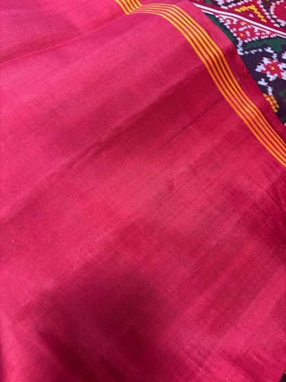 Yellow Semi Patan Patola Handloom Pure Silk Saree - Luxurion World