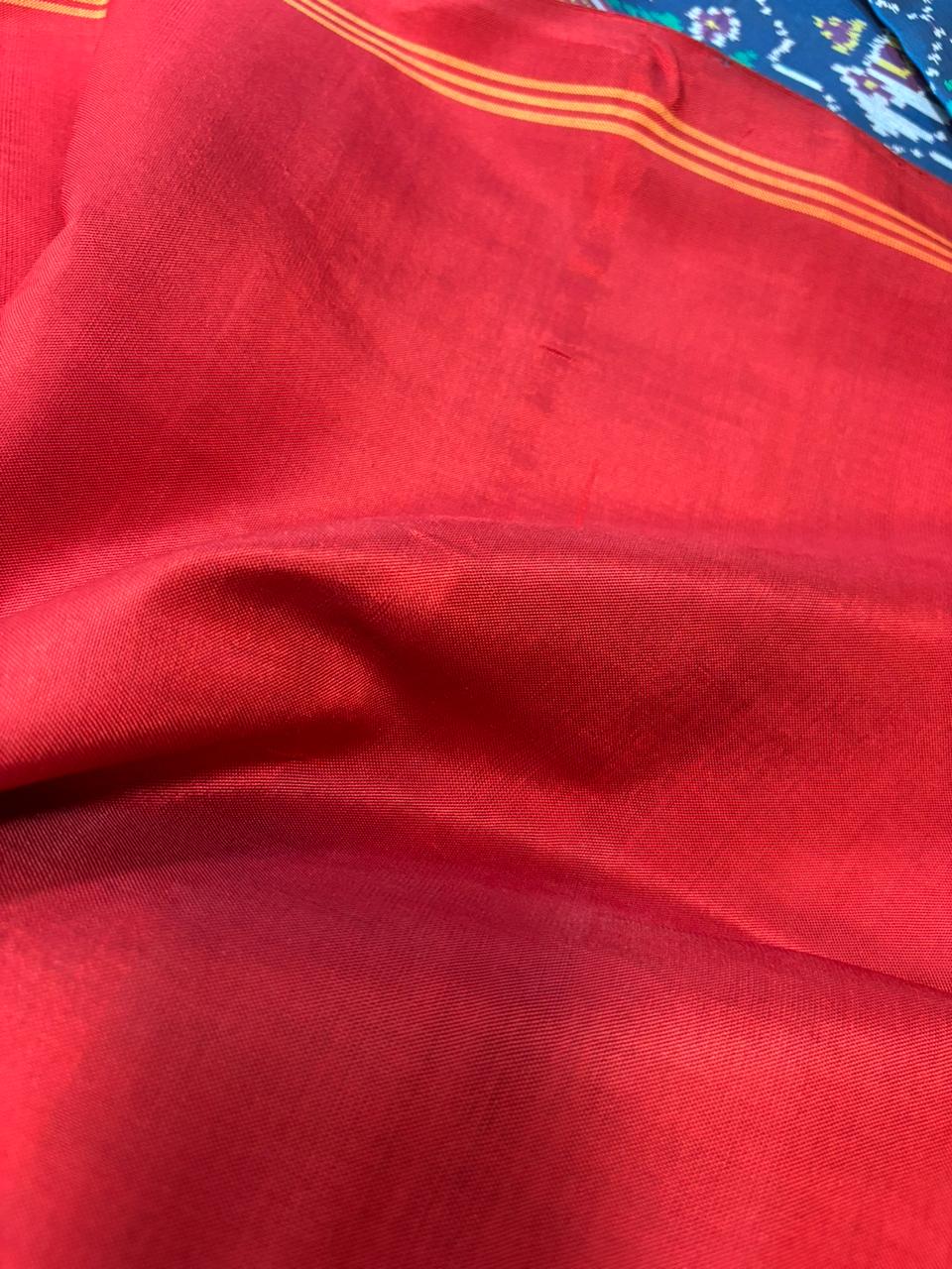 Blue Semi Patan Patola Handloom Pure Silk Saree - Luxurion World