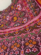 Luxurious Maroon Semi Patan Patola Handloom Pure Silk Saree - Luxurion World