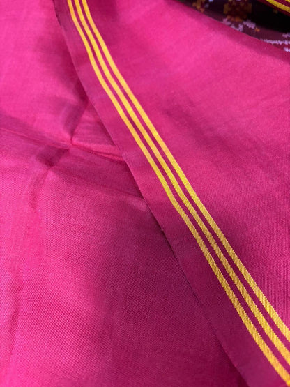 Luxurious Maroon Semi Patan Patola Handloom Pure Silk Saree - Luxurion World