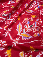 Stunning Red Handloom Pochampally Single Ikat Pure Silk Saree - Luxurion World